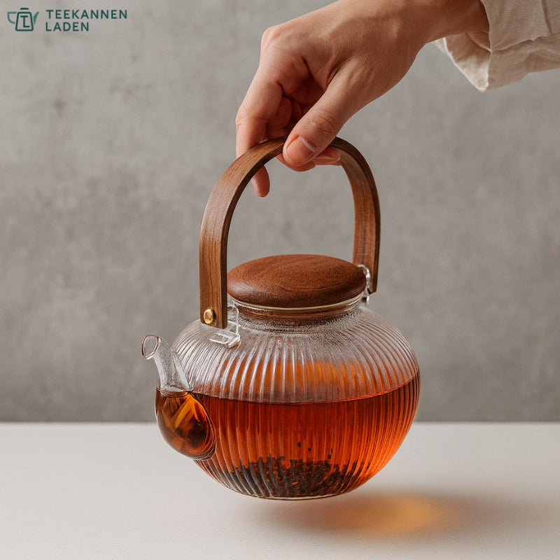 teekanne griff bambus Japanische Teekanne aus Glas mit Infuser 800ML